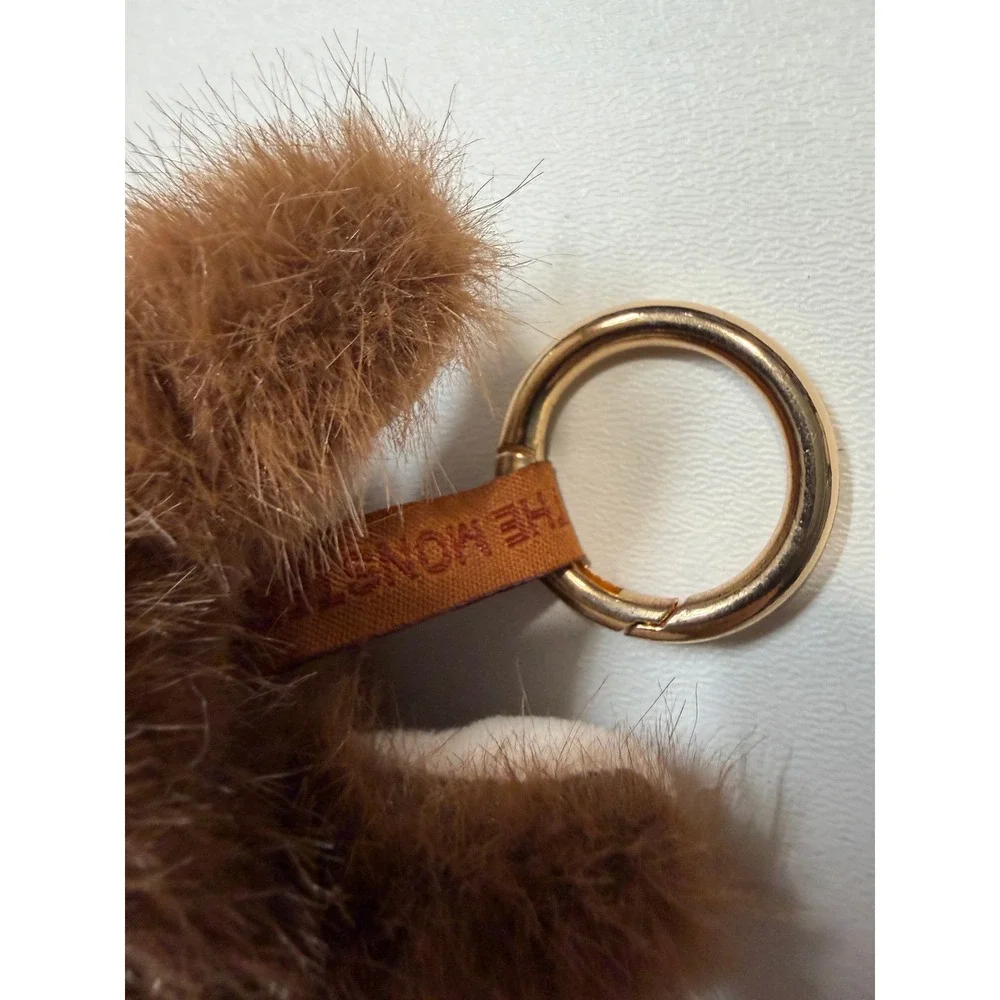 Pop Mart Labubu The Monsters Brown Plush Faux Fur Bag Charm Keychain 4-Inch